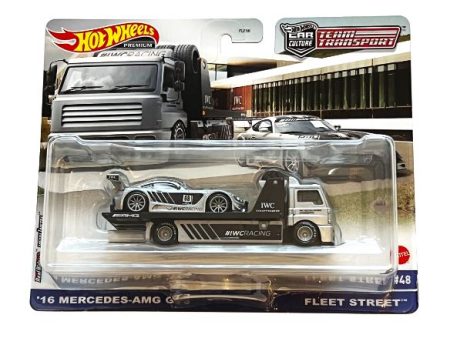 2023 Hot Wheels Team Transport 48 Mercedes AMG GT3 and Fleet Street Hot on Sale