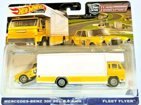 2022 Hot Wheels Team Transport 39 Mercedes 300 SEL AMG and Fleet Flyer Sale