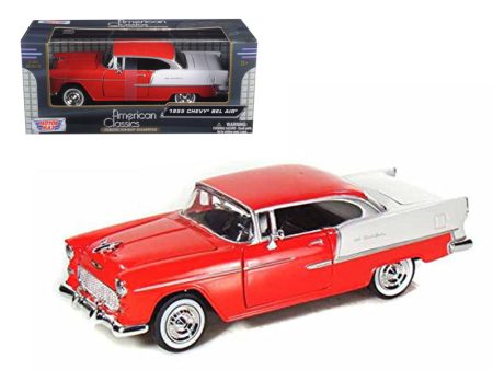 1955 Chevrolet Bel Air Red 1 24 Diecast Model Car by Motormax Hot on Sale