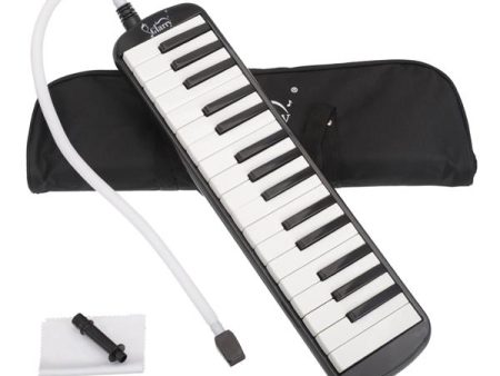 32-Key Melodica with Mouthpiece & Hose & Bag Black For Cheap