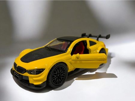 Die Cast BMW Yellow With Wing 12cm For Cheap