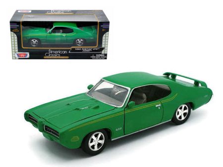 1969 Pontiac GTO Judge Green with Stripes 1 24 Diecast Model Car by Online Hot Sale