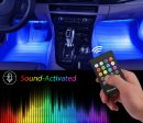 RGB Car LED Light Strips, Sound Activated with Remote Control, 48 Hot on Sale