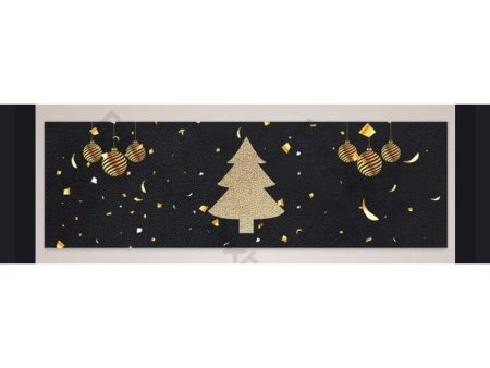 Christmas Decor Banner Black Gold Fashion