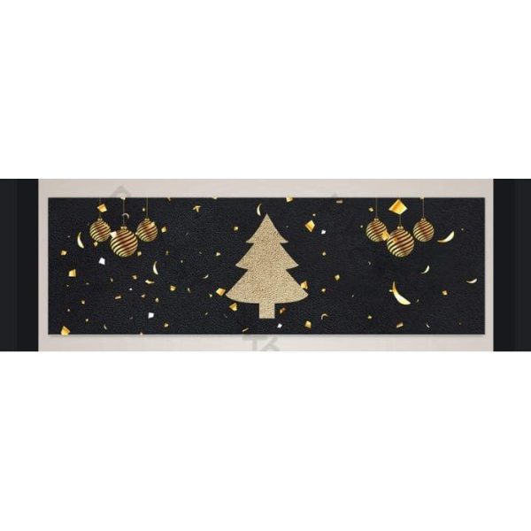 Christmas Decor Banner Black Gold Fashion