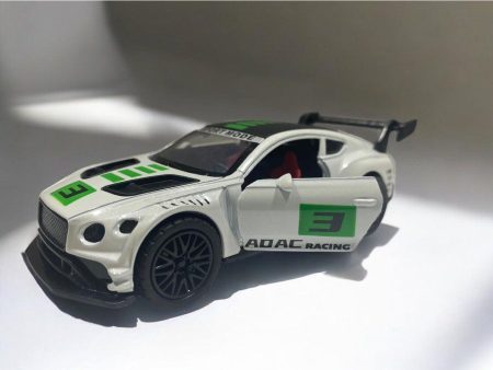 Die Cast Bentley Racing White Green 12cm For Sale