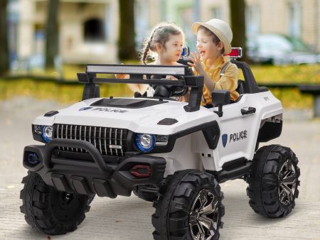 RC 2-Seater Ride-On Police Truck LED Lights Cheap