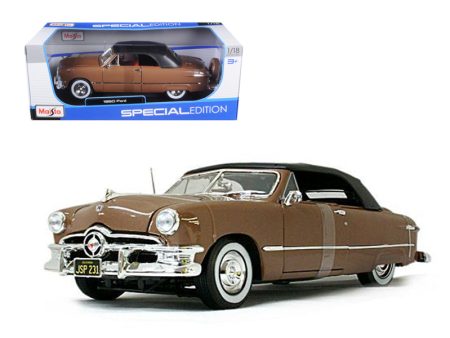 1950 Ford Convertible Soft Top Brown Bronze 1 18 Diecast Model Car For Discount