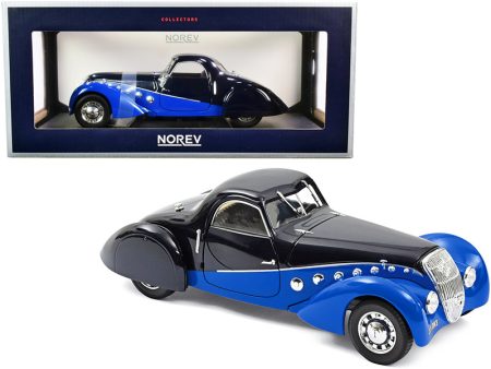 1937 Peugeot 302 Darl Mat Coupe Dark Blue and Blue 1 18 Diecast Model Hot on Sale