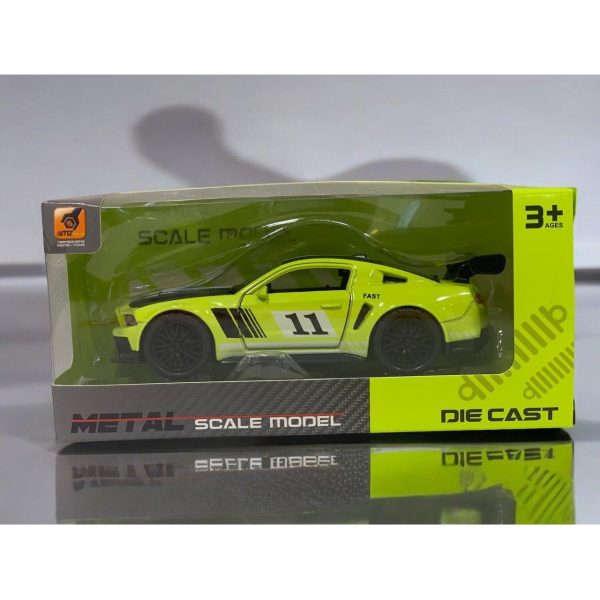 Die Cast Ford Mustang Yellow White 12cm on Sale