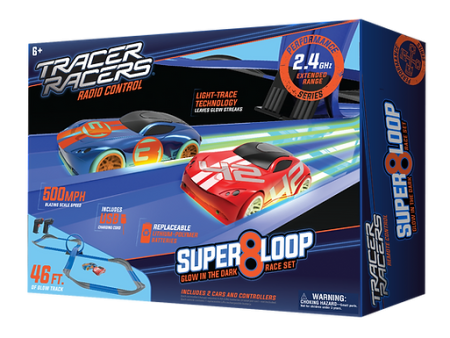 Super 8 Loop Glow in the Dark R C Slot Racing 46ft Track Discount