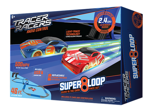 Super 8 Loop Glow in the Dark R C Slot Racing 46ft Track Discount