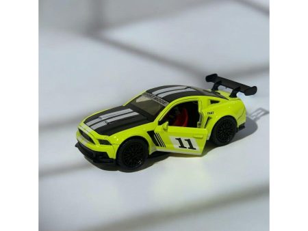 Die Cast Ford Mustang Yellow White 12cm on Sale