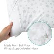 Toddler Pillow with Pillowcase - 14  x 19 , 100% Cotton, Multi-Use, Ultra Soft & Breathable, White Star Fashion