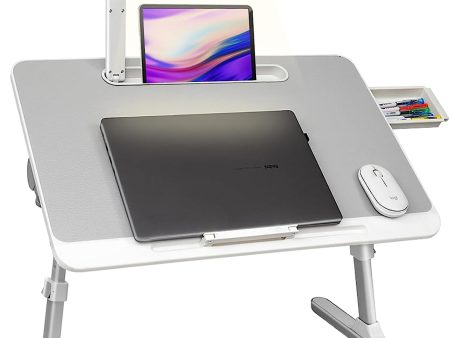 Lap Desk For Laptop, Portable Bed Table Desk, Laptop Desk With LED Light And Drawer, Adjustable Laptop Stand For Bed, Sofa, Study, Reading Online