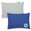 Toddler Pillow Quilted with Pillowcase - 2 Pack, 13  x 18 , 100% Cotton, Ultra Soft & Breathable, Grey & Navy For Cheap