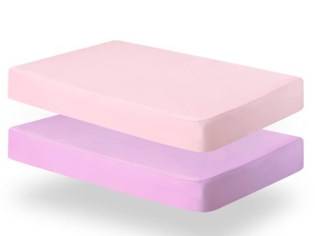 Crib Sheet - 2 Pack, Ultra Soft Microfiber, Pink & Purple (for Standard Crib  Toddler Bed) Hot on Sale