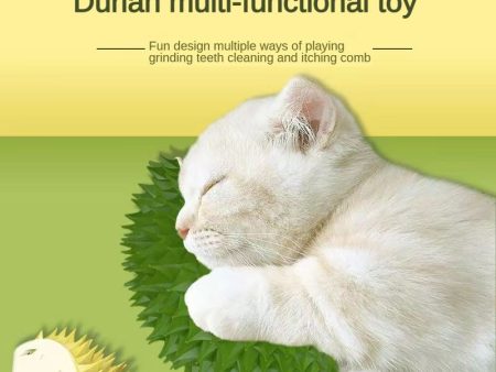 Durian Cat Brush, Dog Cat Self Groomer, Wall Corner Scratcher Massage Combs Durian Shape Molars Eat Slowly Toys Multifunctional Scratch Massager Tool Pets Clean Teeth Healthy Toys Discount