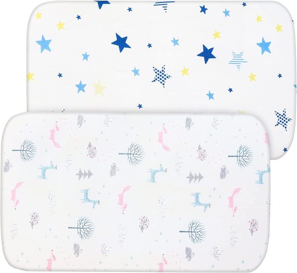 Muslin Crib Sheets - 2 Pack, Ultra Soft and Breathable, Star & Forest (for Standard Crib  Toddler Bed) For Sale