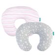 Nursing Pillow Cover for Boppy - 2 Pack, 100% Jersey Cotton, Super Soft & Breathable & Skin Friendly, Grey & Pink For Discount