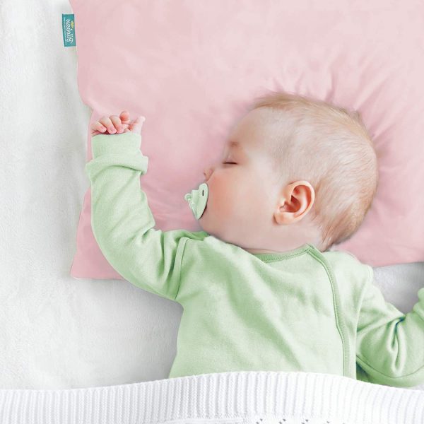 Toddler Pillow Quilted with Pillowcase - 2 Pack, 13  x 18 , 100% Cotton, Ultra Soft & Breathable, Pink & White Online Sale