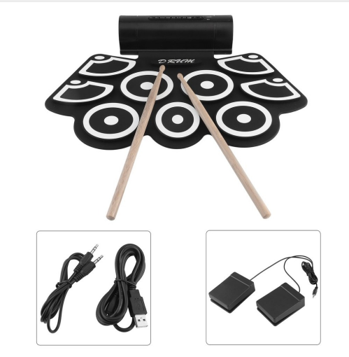 TSAI Digital Electronic Drum Built In Speaker Portable Electronic Roll Drum Pad Professional Foldable Practice Instrument For Cheap