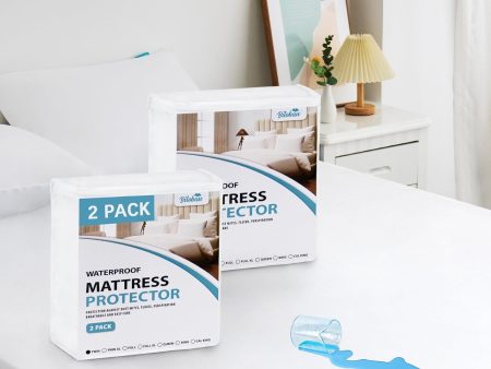 2 Pack Full Size Mattress Protector Waterproof, Noiseless & Soft Coverage Mattress Cover Fitted Sheets with Deep Pocket up to 14 , Super Breathable & Easy Wash Mattress Encasement Online Sale