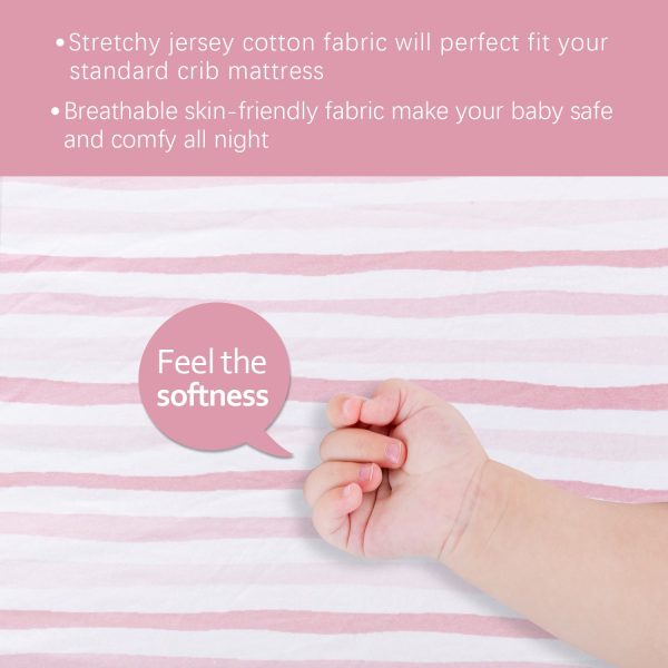 Crib Sheet - 2 Pack, 100% Jersey Cotton, Pink & White (for Standard Crib  Toddler Bed) Cheap