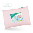 Toddler Pillow Quilted with Pillowcase - 13  x 18 , 100% Cotton, Ultra Soft & Breathable, Pink Supply