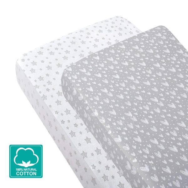 Cotton Sheet Compatible with Nestig Mini Crib - 2 Pack Online Hot Sale