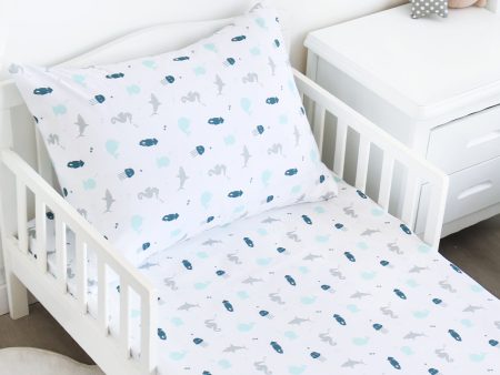 Toddler Sheet Sets 2 Piece - Includes a Crib Fitted Sheet and Pillowcase Whale Sale