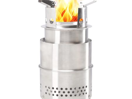 Vipush Camping Stove - 5.5 x 9 in Portable Mini Tabletop Fire Pit Survival Solo Stove with Carry Bag for Outdoor Survival Gear and Supplies Picnic Backpacking Hiking Traveling For Cheap