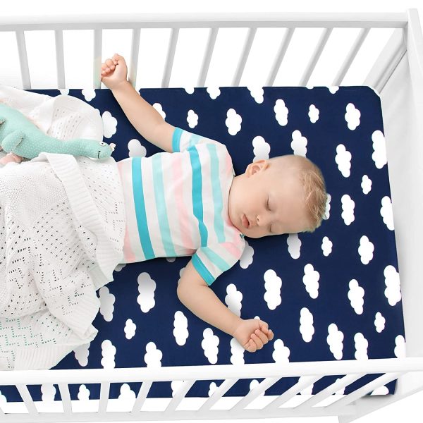 Crib Sheet - 2 Pack, Ultra Soft Microfiber, Navy Cloud & Grey Arrow (for Standard Crib  Toddler Bed) Discount