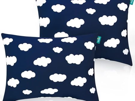 Toddler Pillow - 2 Pack, 14  x 19 , Multi-Use, Soft & Skin-Friendly, Navy Cloud For Cheap