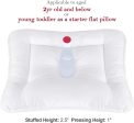 Toddler Pillow Quilted with Pillowcase - 13  x 18 , 100% Cotton, Ultra Soft & Breathable, Pink Heart Supply