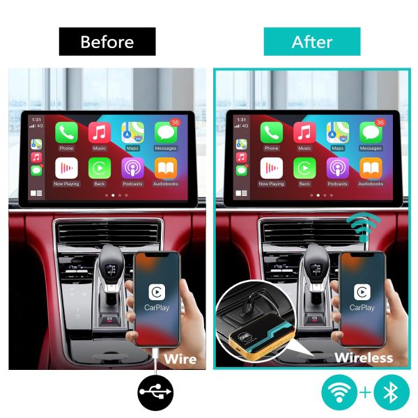 Magic Box 2.0, Wireless CarPlay Ai Box & Android Auto Wireless Adapter Stream Media to Your Car via Netflix YouTube Disney+ Hulu, Support GPS HDMI USB BT, for OEM Wired CarPlay 4+64 For Cheap