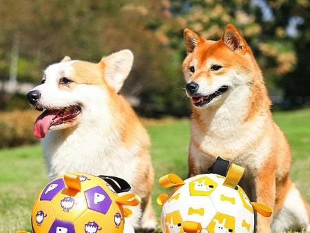 Dog Interactive Football Toys Children Soccer Dog Outdoor Training Balls Pet Sporty Bite Chew Teething Ball With Cute Printing Cheap