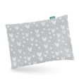 Toddler Pillow Quilted with Pillowcase - 13  x 18 , 100% Cotton, Ultra Soft & Breathable, Grey Heart Cheap