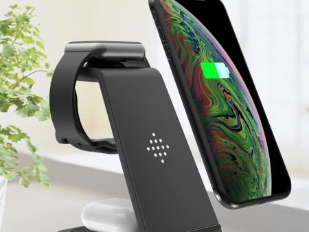 3 In 1 Fast Charging Station Wireless Charger Stand Wireless Quick Charge Dock For Phone Holder For Sale