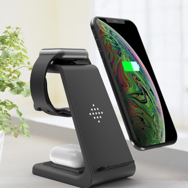 3 In 1 Fast Charging Station Wireless Charger Stand Wireless Quick Charge Dock For Phone Holder For Sale