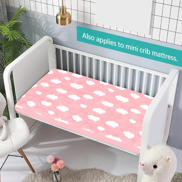 Pack N Play Mattress Pad Cover  Protector - Ultra Soft Microfiber, Waterproof, Pink Cloud (for Standard Playpen  Mini Crib) Hot on Sale