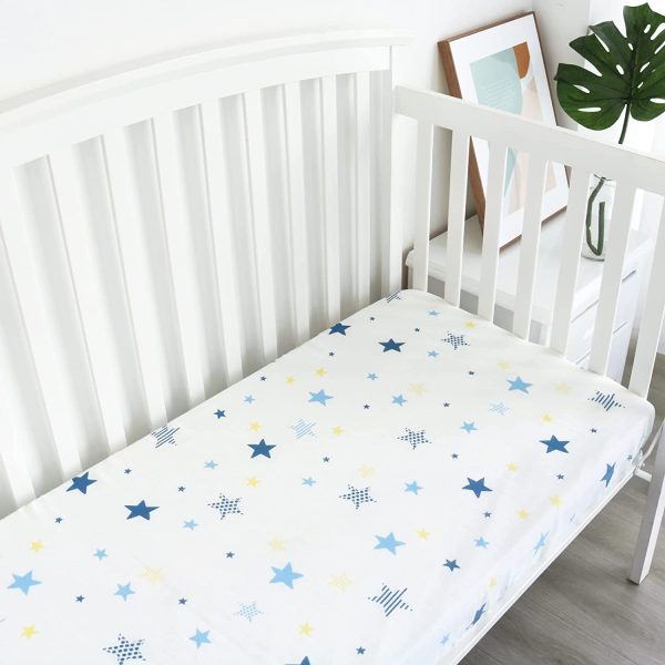 Muslin Crib Sheets - 2 Pack, Ultra Soft and Breathable, Star & Forest (for Standard Crib  Toddler Bed) For Sale