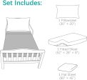 Toddler Bedding Set - 3 Pieces, Includes a Crib Fitted Sheet, Flat Sheet and Envelope Pillowcase, Soft and Breathable For Cheap