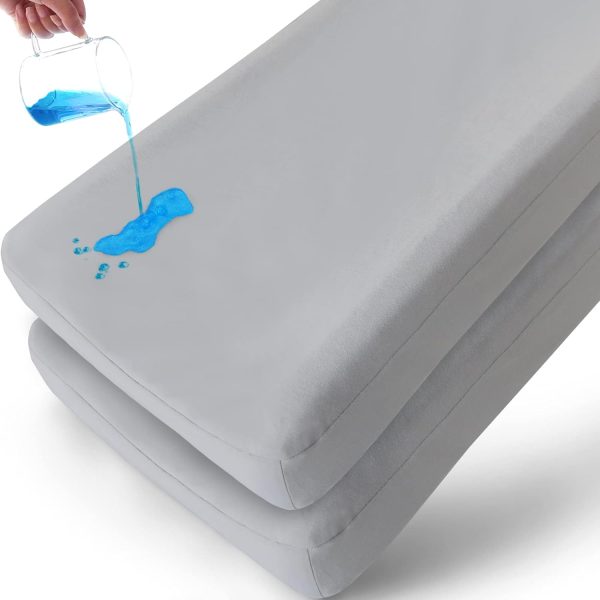 Waterproof Changing Pad Cover - 2 Pack, Ultra-Soft Microfiber, Smooth & Breathable, Grey Online now