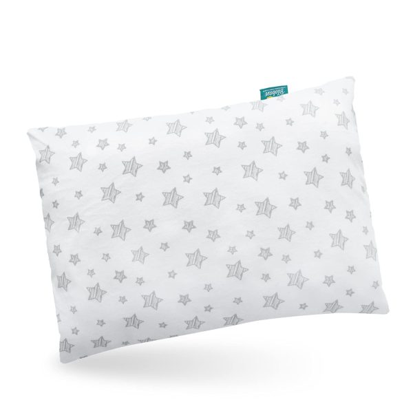 Toddler Pillow Quilted with Pillowcase - 13  x 18 , 100% Cotton, Ultra Soft & Breathable, White Star Online Sale