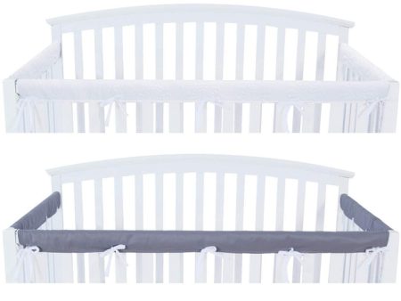 Crib Rail Covers - 3 Piece Grey & White Supply