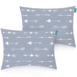 Toddler Pillow - 2 Pack, 14  x 19 , Multi-Use, Soft & Skin-Friendly, Grey Arrow For Sale