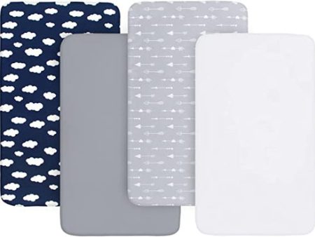 Mini Crib Sheet - 4 Pack, Ultra Soft Microfiber (38   x 24  ) For Cheap