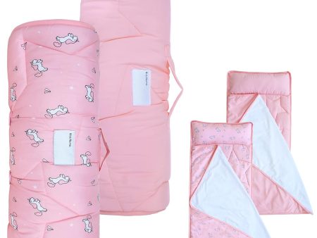 2 Pack Toddler Nap Mat with Pillow and Blanket 50  x 21 , Nap Mat for Boys Girls Super Soft and Cozy, Kids Sleeping Bag for Preschool, Daycare, Toddler Sleeping Bag, Pink For Discount