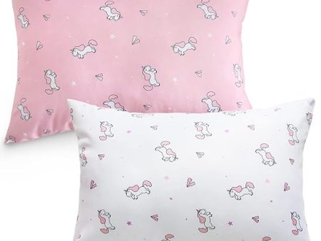 Toddler Pillow - 2 Pack, 14  x 19 , Multi-Use, Soft & Skin-Friendly, Pink Horse Online Hot Sale